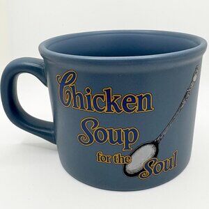 Chicken Soup for the Soul Soup Mugs Set of 2  Blue Bowl Mugs Vintage 2002